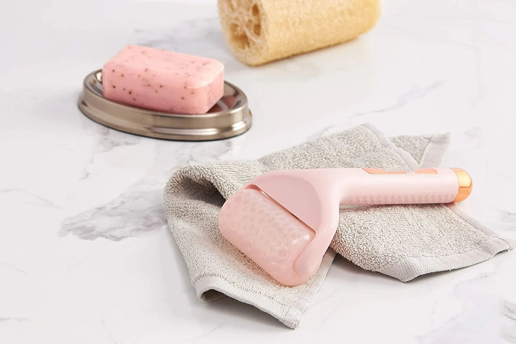 Pink Ice Roller,Face Roller Massager for Puffiness Relief Pain and Minor Injury,Beauty Products to Tighten Pores Whiten Skin